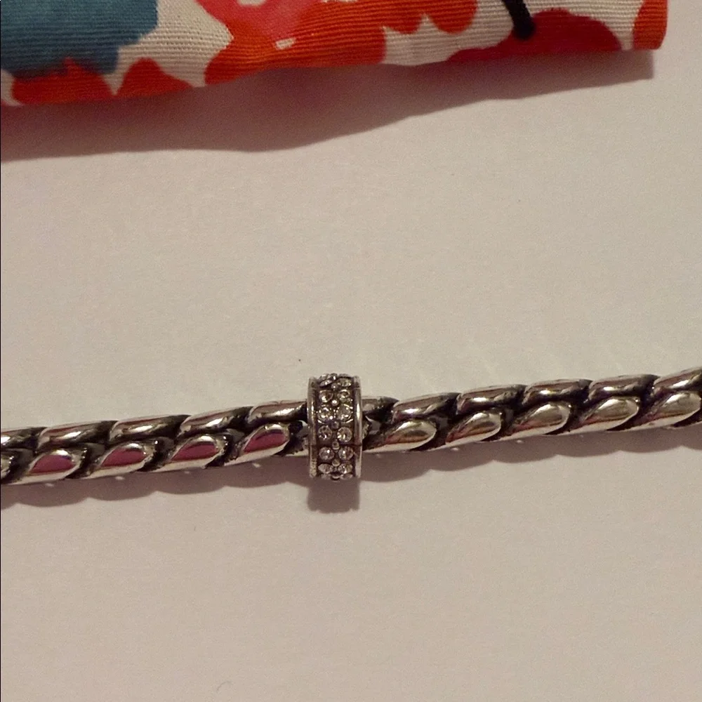 Brighton Silver Heart Charm Bracelet with Floral Drawstring Pouch - Multicolor - Picture 5 of 12
